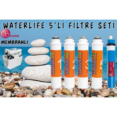 Waterlife Su Arıtma Cihazı Uyumlu Tak-Çevir 5'li Filtre Seti (Lg KUNO membranlı