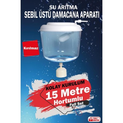 Her Markaya Uyumlu Tanklı Sebil Üstü Aparatı -kırılmaz, Hazneli (15 Metre Hortumlu)