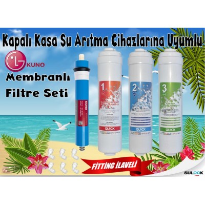 Kapalı Kasa Su Arıtma Filtre Seti - Inline Set Lg Mebran (En İyi Fiyatlı Set)