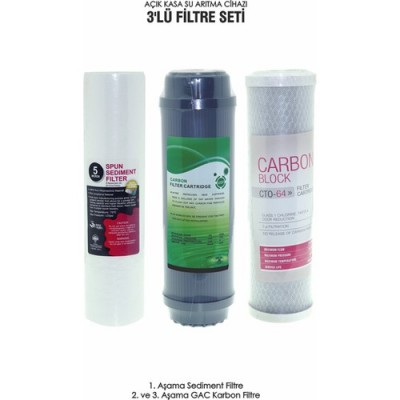 Reverse Osmosis Su Arıtma Cihazı 3'lü Filtre Seti