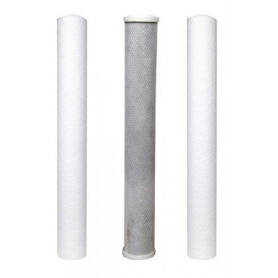 Su Arıtma 20 inch 5 Micron Tortu + B. Aktif Karbon + Tortu Filtre