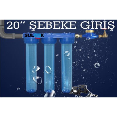 Sulook 20 Inç Bina-Daire-Şebeke Girişi Su Arıtma Filtre Kabı