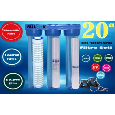 Sulook 20 Inç Bina ,daire, Şebeke Girişi Su Arıtma Sistemi Komple Set