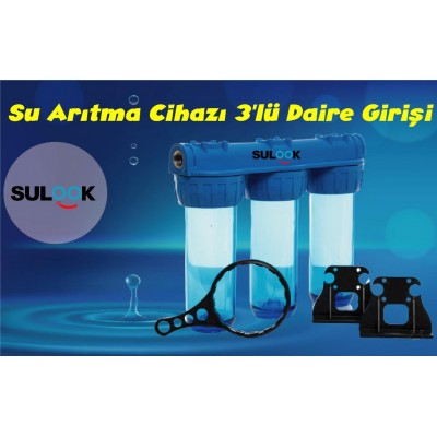 Sulook Bina Girişi 3 Aşama Su Arıtma Seti Kireç Klor Küf Pas Tortu Tutucu Boş (Filtresiz)