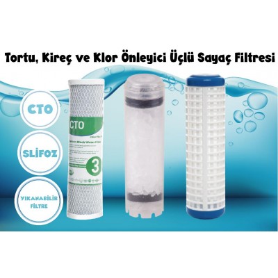 Sulook Bina Girişi Tortu,kireç Klor Önleyici Üçlü Yedek Filtre Seti