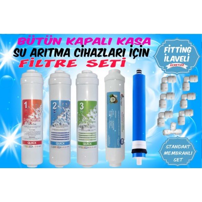 Sulook Inline Kapalı Kasa Tüm Su Arıtma Cihazlarına Uyumlu 5'li Filtre Takımı