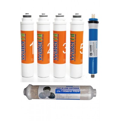 Sulook Waterlife Su Arıtma Cihazı Uyumlu Tak-Çevir 6'lı Filtre Seti, Vontron Membranlı