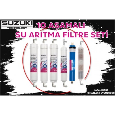SUZUKI Technology Tüm Kapalı Kasa Su Arıtma Cihazları Için 10 Aşamalı Filtre Seti