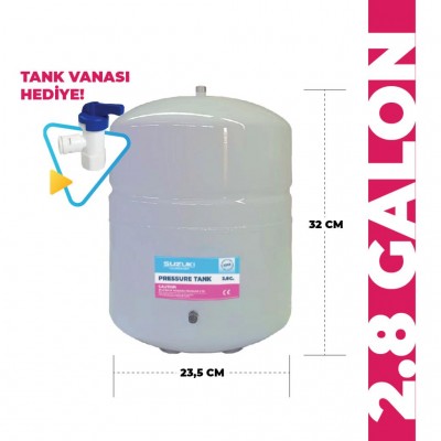 Suzukı Technology Tüm Su Arıtma Cihazlarına Uyumlu 2,8 Galon (10 Lt) Metal Tank