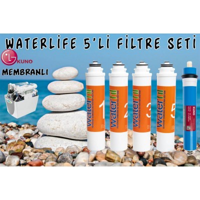 Waterlife Uyumlu Filtre 5 'li LG Mebran Set Waterlife Su Arıtma Filtresi